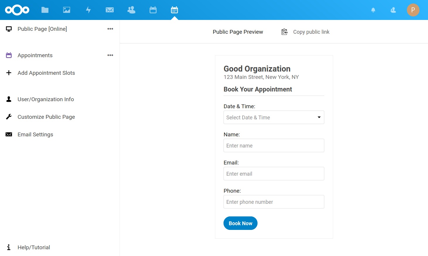 Appointments App | Nextcloud