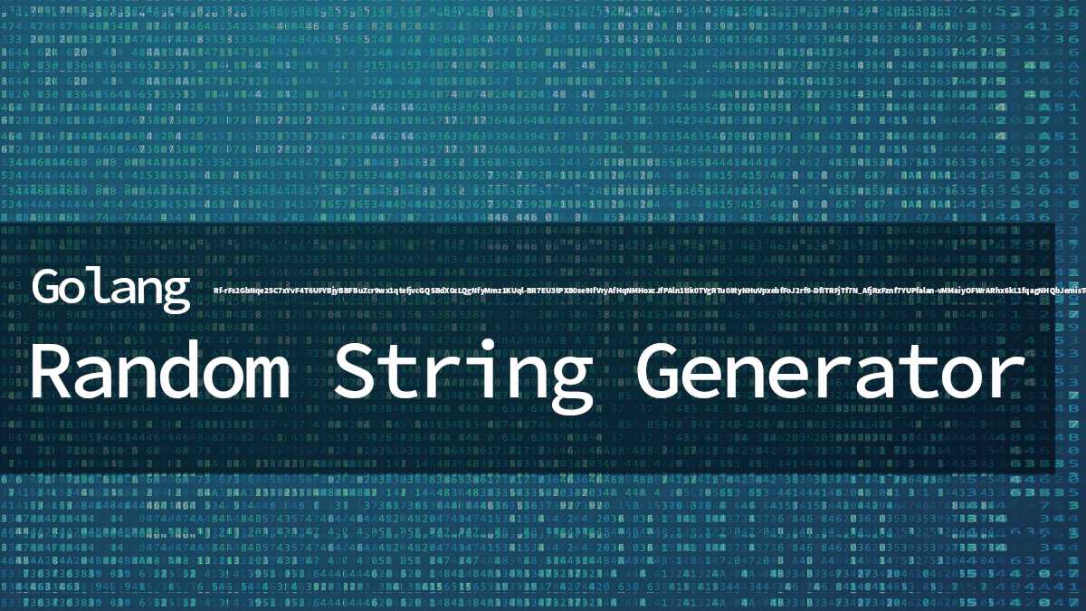 Golang Random String Generator | srgdev.com
